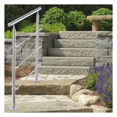 (80cm Cross Bar) Handrail Kit Outdoor Grab Rail Garden Step Support Variable Angle