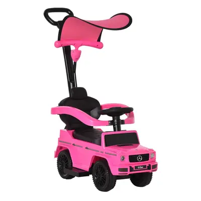 HOMCOM Kids Ride-on Push Car in Benz G350 Baby Floor Slider Walker, Pink