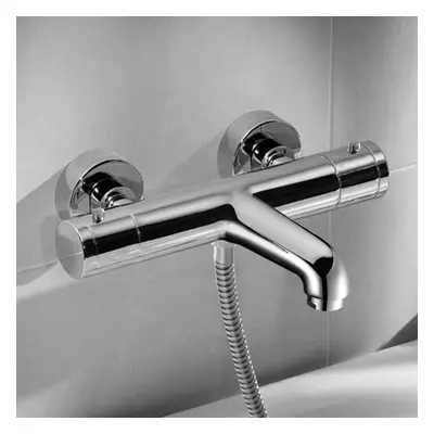 Round Thermostatic Wall Dual Control Shower Mixer with Handset and Bracket