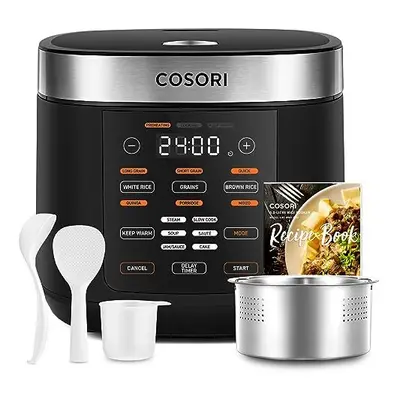 COSORI Rice Cooker & Steamer with Ceramic Coated Inner Pot and Fuzzy Logic, Recipes,10 Cups, 1.8