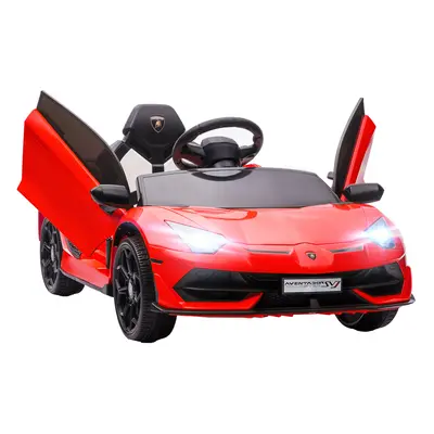 HOMCOM Lamborghini Aventador Licensed 12V Kids Electric Ride On Car - Red