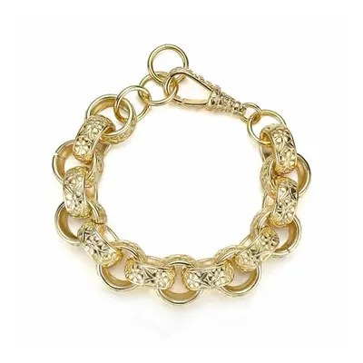 THE BLING KING 20mm Ornate Belcher Bracelet with Albert Clasp - Opulent Finish, Exquisite Detail