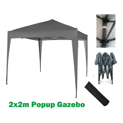 (Grey) Mcc@home GAZEBO 2x2m Pop-up Gazebo Waterproof Outdoor Garden Marquee Canopy