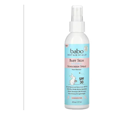 Babo Botanicals, Baby Skin Mineral Sunscreen Spray, SPF 30, 177ml