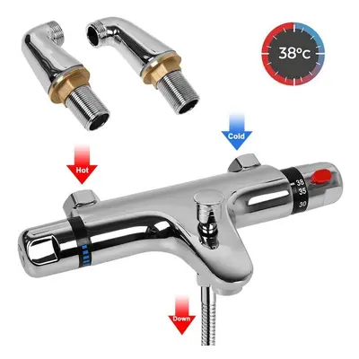 Thermostatic Shower Mixer Thermostatic Shower Tap Bathroom Bathtub Shower Mixing Valve with Temp