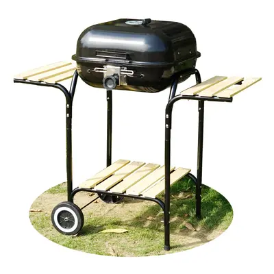 Hambur BBQ Grill Portable Charcoal Barbecue with Double Side tables