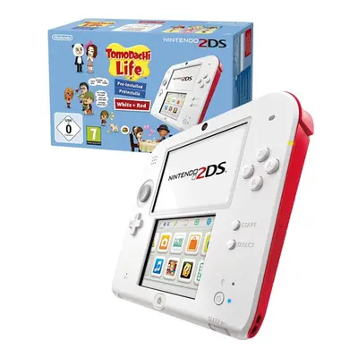 Nintendo 2DS Console Red and White + Tomodachi Life Game Pre-installed