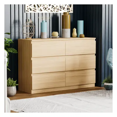 (Pine) Denver Drawer Chest Wide Bedroom Garment Storage