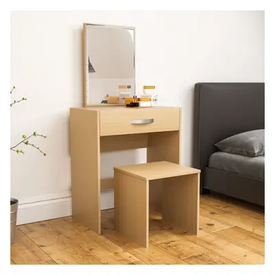 (Pine) Isla Drawer Dressing Table Stool Mirror Set