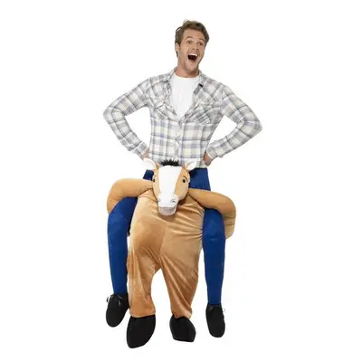 Smiffy's Piggyback Horse Costume (one Size) - fancy dress costume horse adult piggyback ride ani