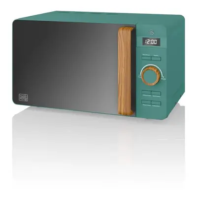 (Green) Swan 20L Nordic Digital LED Microwave Countertop 800W Freestanding Matt F Soft Touch