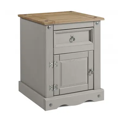 Corona Grey Wax Pot Cupboard Bedside Pine Bedroom Furniture