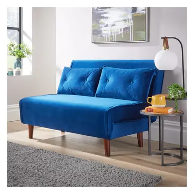 (Blue) Morella Velvet Single / Double Folding Sofa Bed