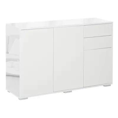 HOMCOM Side Cabinet with Door Cabinet and Drawer for Home Office White