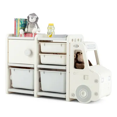 Kids Toy Storage Organizer Truck-shaped Toddler Storage Cabinet