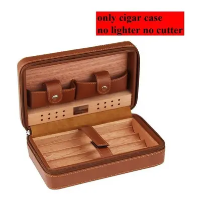 (Only COHIBA case) Humidor Cigar Box Travel Cigar Case Leather Cedar Wood Cigar Humidor Box