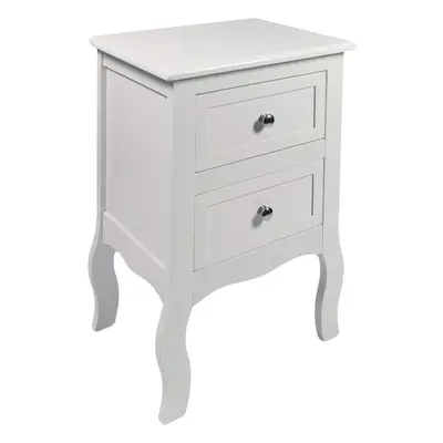 2 x Chic White Wooden Free Standing Bedroom Unit Cabinet Nightstand Drawers White End Bedside Ta