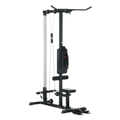 SPORTNOW Pull Up Station Power Cage with Adjustable Seat, Home Gym - Black