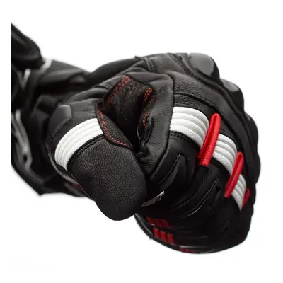 (11, Black / Red / White) RST Pilot Mens Motorbike Leather Gloves CE Approved Sports Motorcycle 