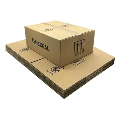 Hexeal 49cm x 36cm x 19cm Large Cardboard Box, Pack | Packaging Box, Storage Box, Strong