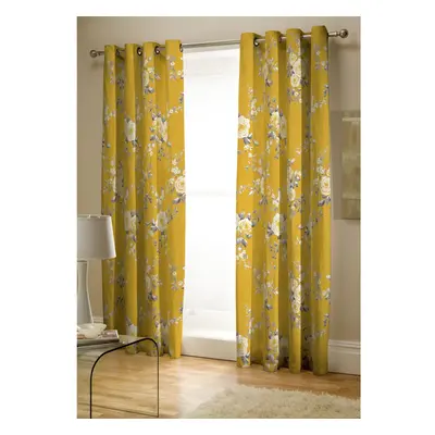 Catherine Lansfield Canterbury Easy Care Curtains Ochre, 66x72 Inch