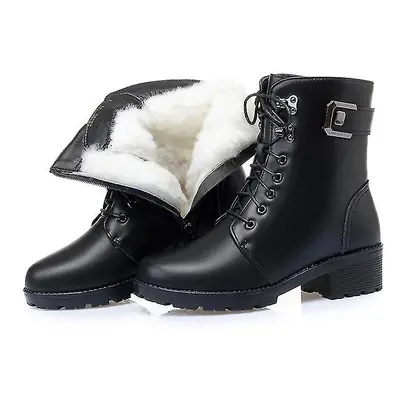 (With Whit Fur Winter Ankle Boots Warm Non-slip For Women) With Whit Fur Winter Ankle Boots Warm