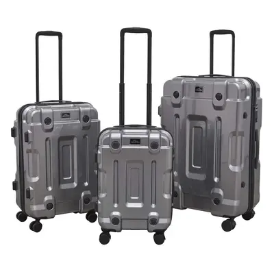 Dellonda 3-Piece Lightweight Luggage Suitcase Set, ABS+PC Shell & TSA Lock - 20", 24", 28" - Sil