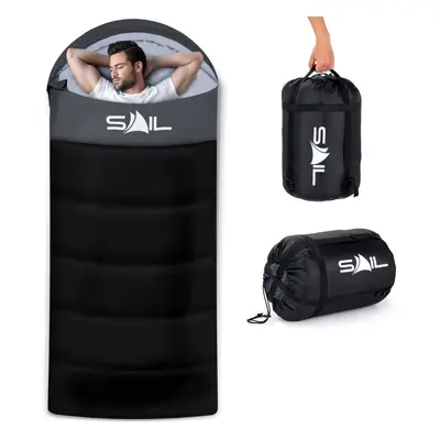 (250GSM, Black) SAIL 'One X' Sleeping Bag Season - Extra Wide