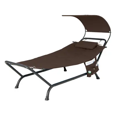 Outdoor Hammock Bed with Canopy Patio Hanging Chaise Lounge Chair