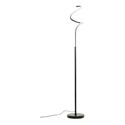 Matt Black Single Spiral Twist Floor Lamp Integrated LED Standing Light Living Room Lounge Light