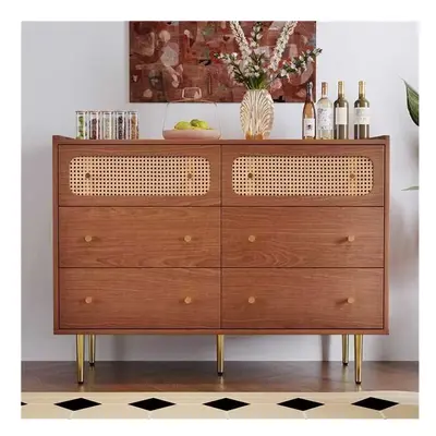 Rattan Sideboard Cabinet for Living Room with drawers