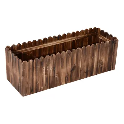 Outsunny Raised Flower Bed Wooden Rectangualr Planter Container Wood