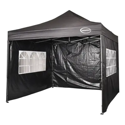 (Black) MAXIMUSÂ® HEAVY DUTY GAZEBO 3mx3m HIGH QUALITY GAZEBO MARKET STALL POP UP TENT