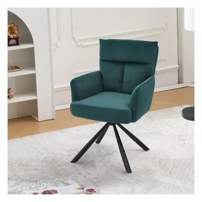 (Green) Frosted Velvet Upholstered Swivel Accent Armchair