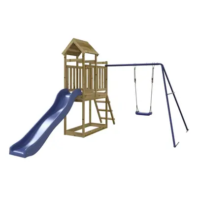 (solid impregnated pinewood) vidaXL Outdoor Playset Wooden Playground Set Kids Swing Set Solid W