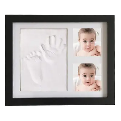 (black) Baby Handprint and Footprint Kit Keepsake, Baby Milestone Photo Frame Baby Registry