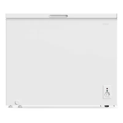 Baridi Freestanding Chest Freezer, 199L, Garage and Outbuilding Safe, Adj. Thermostat, White - D