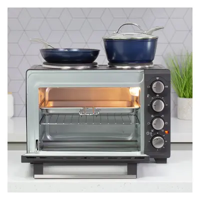 Quest 26L Twin Hob Countertop Rotisserie & Convection Mini Oven