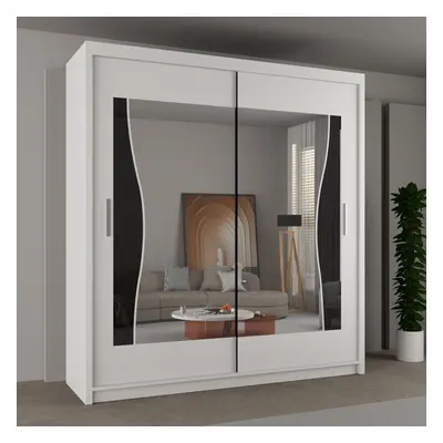 (White, 120) Antilia Sliding Mirror Door Wardrobe