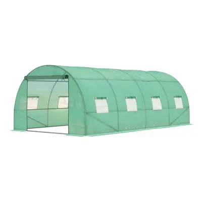 Outsunny x 3M Polytunnel Walk-in Garden Greenhouse with Zip Door and Windows