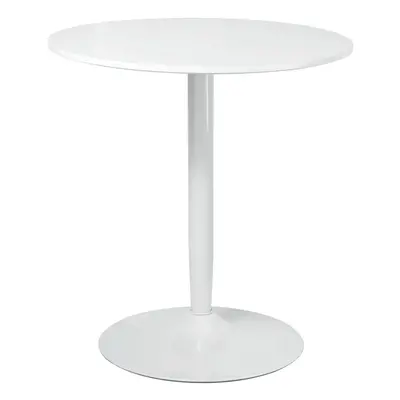 HOMCOM Round Dining Table w/ Steel Base, Non-slip Pad for Living Room White