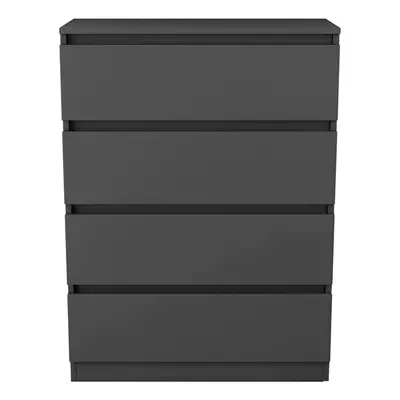 (4 Drawer - Chest Of Drawers, Dark Grey) NRG Chest of Drawers Bedside Table Storage Drawer Unit 