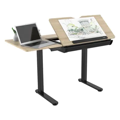 Electric Adjustable Standing Drawing Table with Tilt & Drawer - DH71