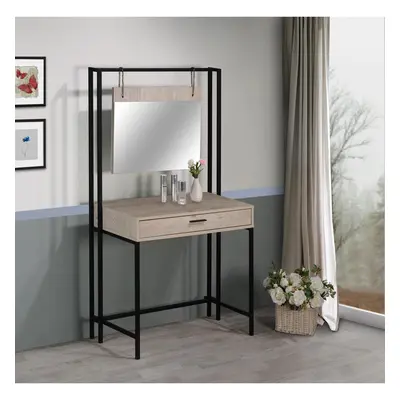 Zahra Urban Bedroom Dressing Vanity Makeup Table Mirror & Drawer Ash Oak Colour