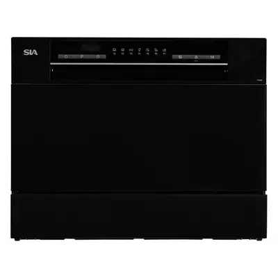 Table Top Dishwasher In Black, Places Programmes LED Display - SIA TTD6K