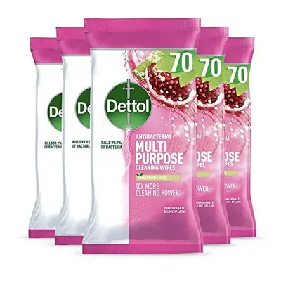 Antibacterial Multipurpose Cleaning Disinfectant Wipes, Pomegranate, Multipack Of X 70, Total Wi