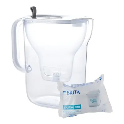 BRITA Style Water Filter Jug Grey (3.6 Litre) with 1x MAXTRA PRO All-in-1 cartridge - large volu