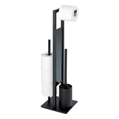 WENKO Rivalta Stand Toilet Brush Holder, matt Black, x x cm