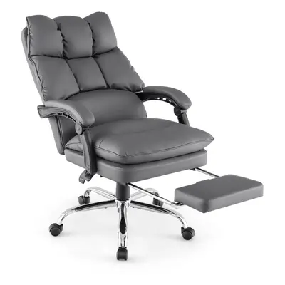 Office Chair Recliner Ergonomic Padded Reclining Chair Grey