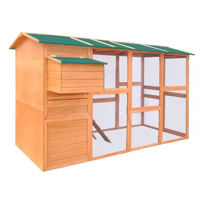 vidaXL Chicken Coop Cage Hens Feeding House Small Animal Hutch Shelter Wood